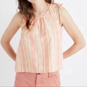 Madewell Plaid Crop Swing Tank Size M Creamypink